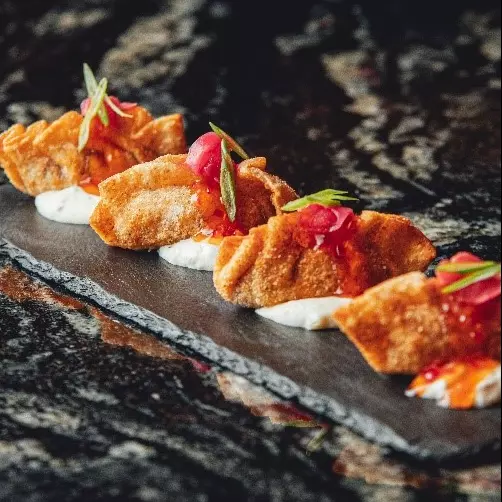 Crunchy Mu Shu pork dumplings