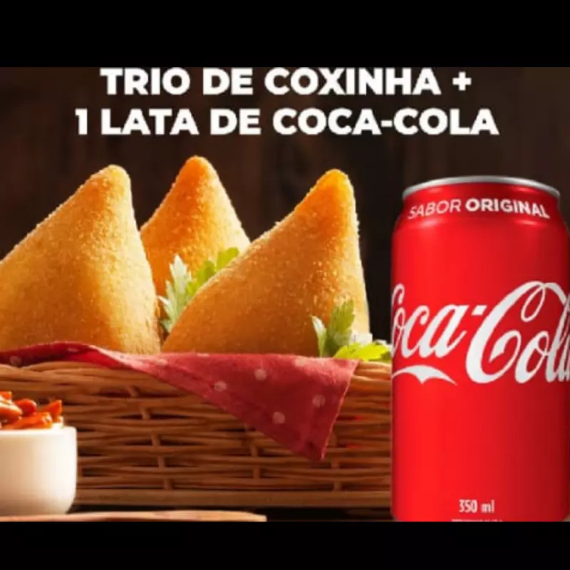 3 Coxinhas+ coca lata