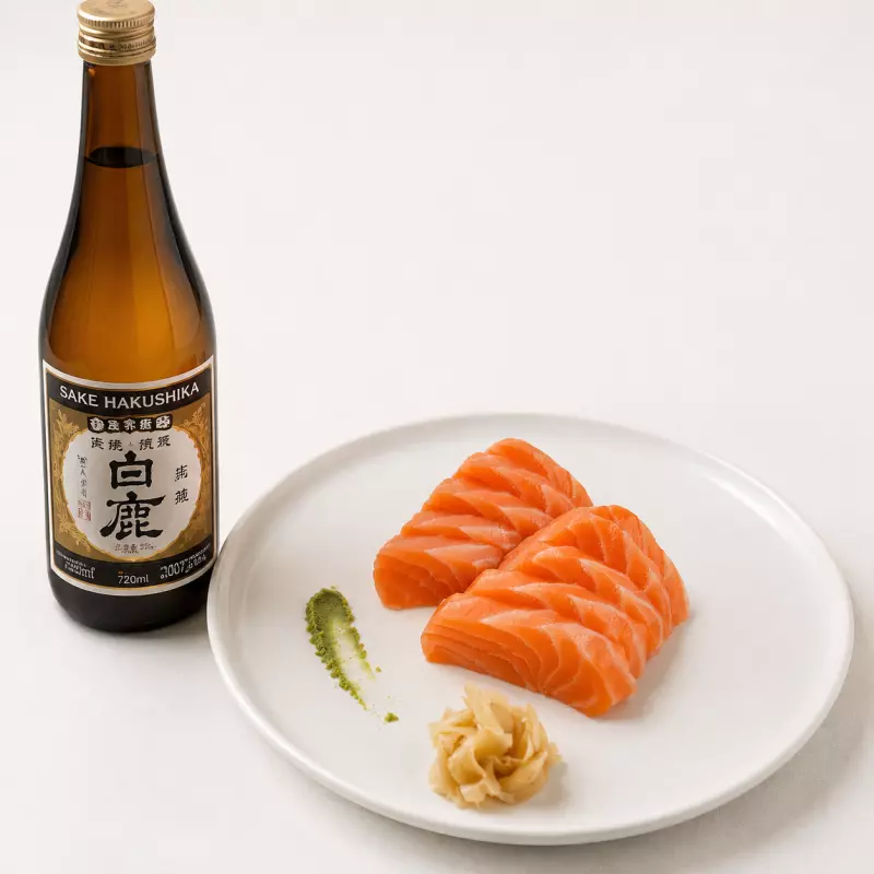 Hakushika + Sashimi de Salmão