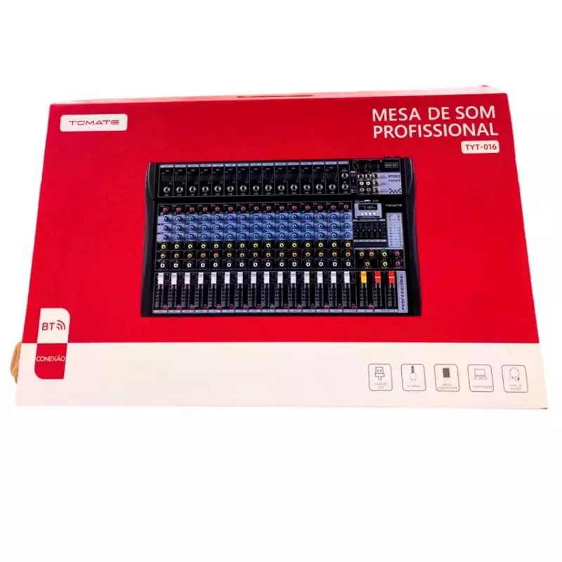 MESA DE SOM 16 CANAIS TOMATE TYT-016