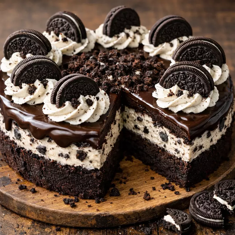 Torta de Oreo fatia