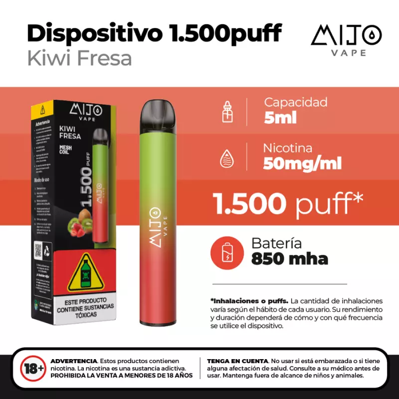 KIWI FRESA (1.500 PUFFS)