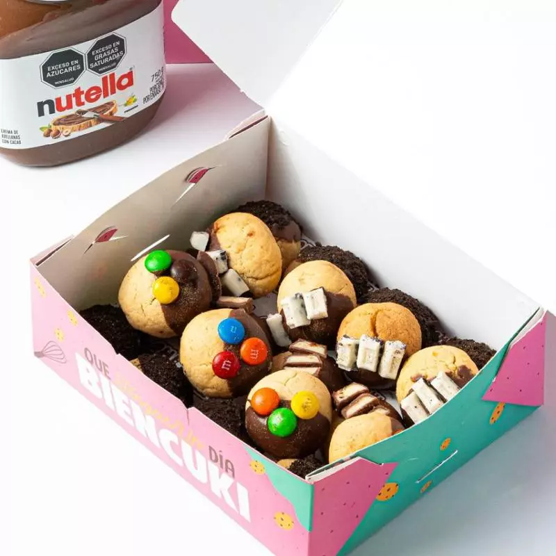 Cookie bites rellenas de nutella x10