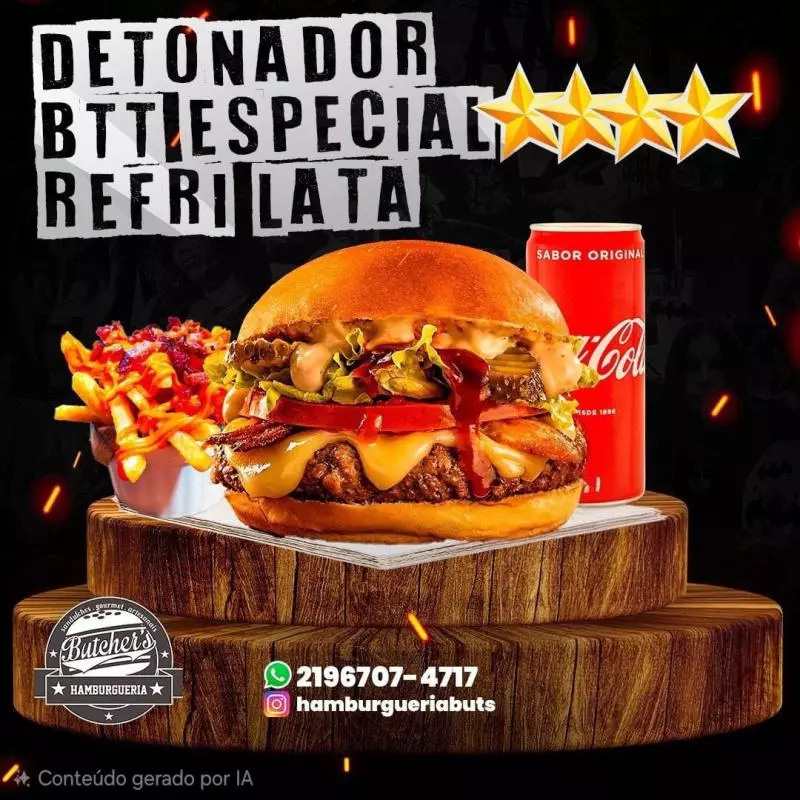 Detonador, Batata Esp P + Refri Lata