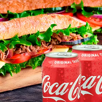 1 Steak 15cm + 1 Carne 15cm + 2 coca