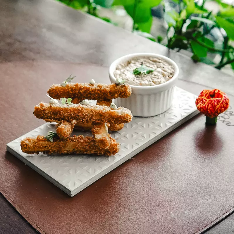 Ragu de Siri com polenta frita