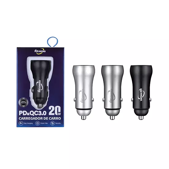 Carregador Veicular USB+USB Tipo-C