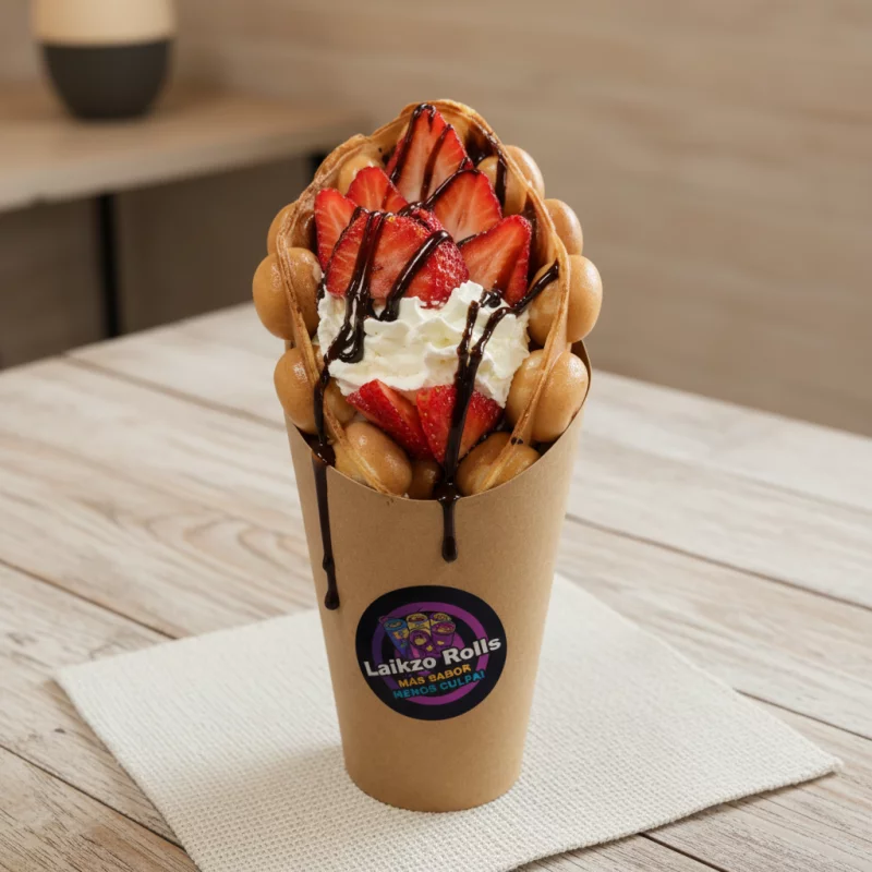 Buble Waffle con Fruta