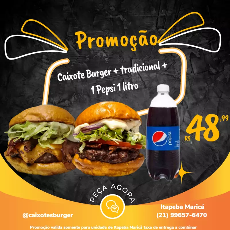 Caixote Burger + Tradicional + Pepi