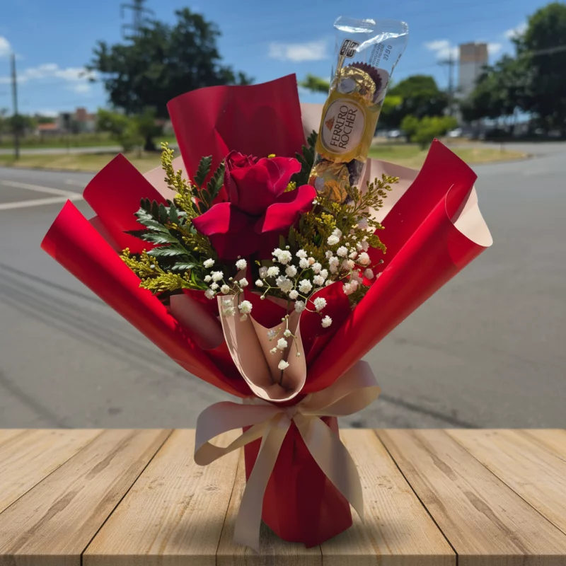 Rosa com ferrero