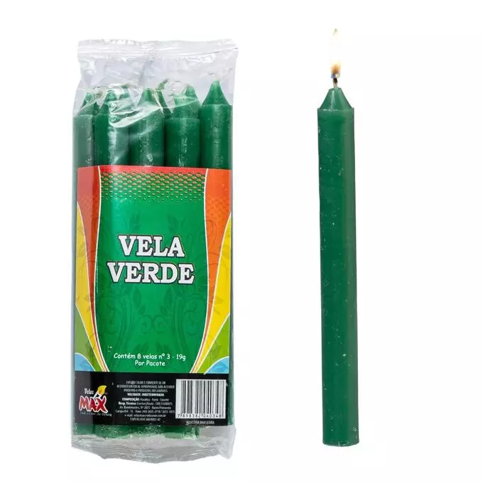 VELA MAX C/8 VERDE 12CM 12GR