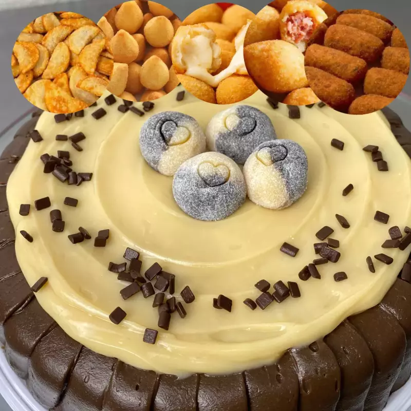 Bolo vulcão 1,2 kg  + 40 salgados