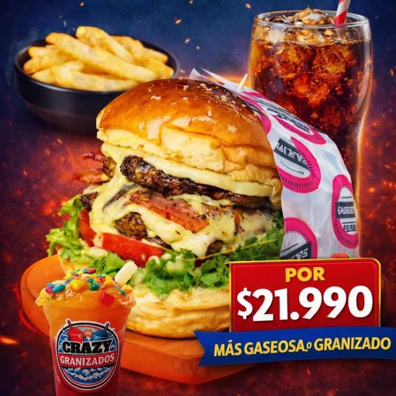 HAMBURGUESA CRAZY DOBLE