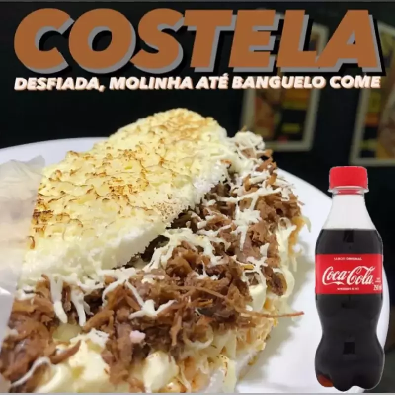 Tapioca Costela Desfiada + Coca-Cola