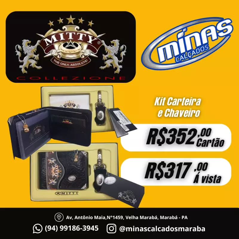 Kit Carteira e Chaveiro RF:M0CH