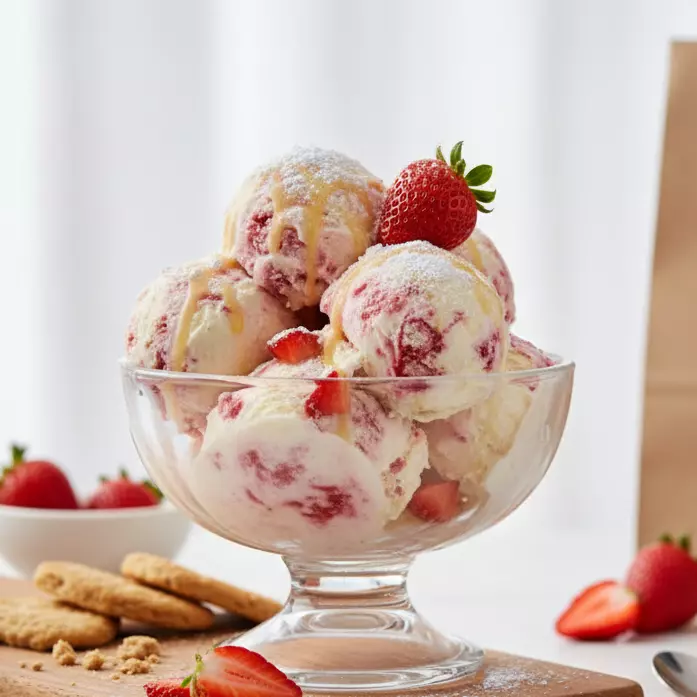 Gelato de Ninho com Morango 500g