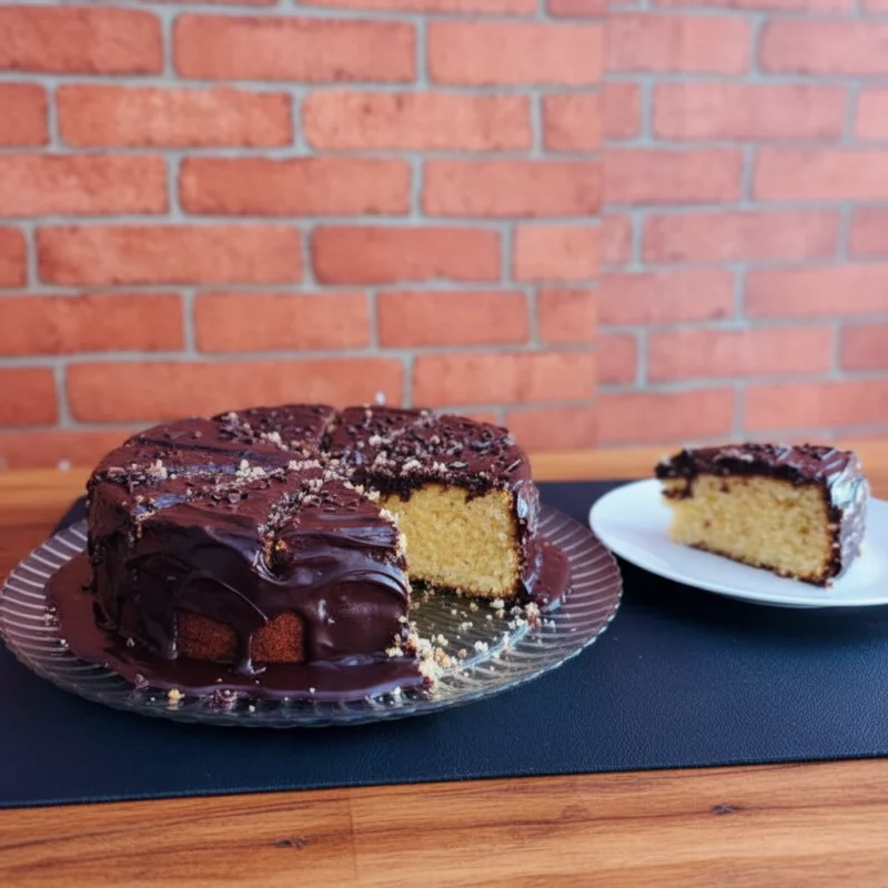 Fatia Bolo de leite com chocolate