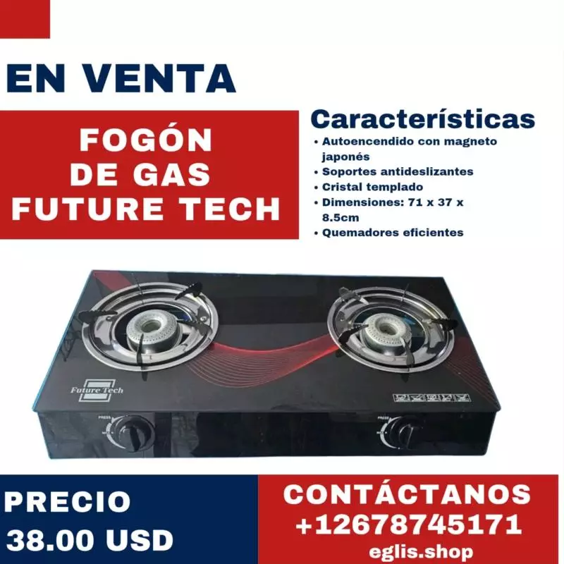 Fogón de 2 quemadores future tech