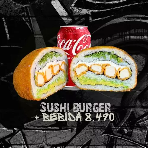 COMBO SUSHI BURGER+ BEBIDA 350 ML