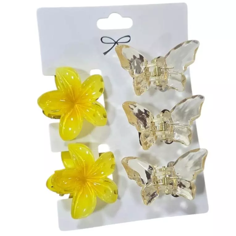KIT PIRAMHA FLOR/BORBOLETA - amarelo