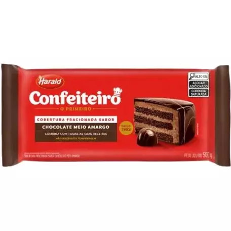 Barra de chocolate meio amargo 1k ha
