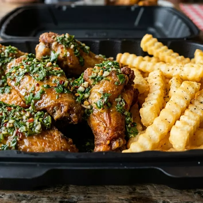 ALITAS CHIMICHURRI (CON PAPAS)
