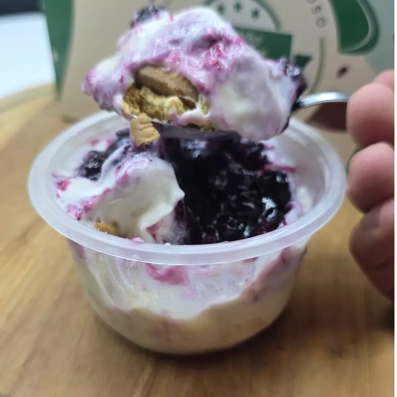 cheesecake arandanos jar