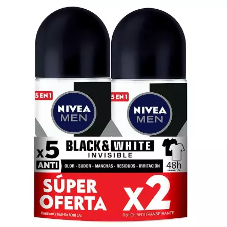 2 NIVEA ROLL ON MEN BLACK Y WHITE