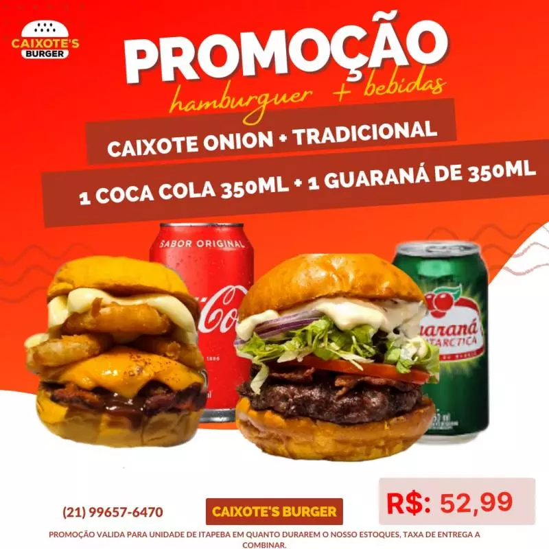 Onion + Tradicional +Coca + Guaraná