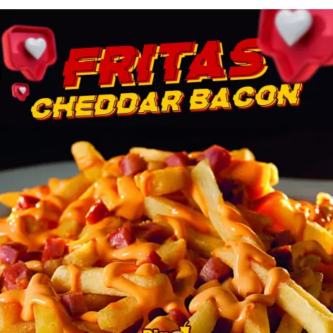 Batata frita M com cheddar e bacon