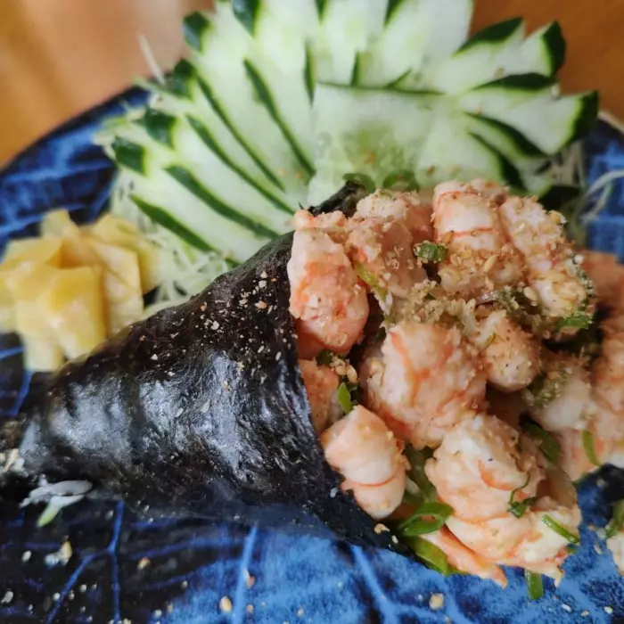 Temaki Gotenks -Camarão alho e óleo