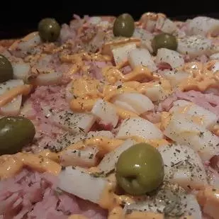 palmitos, jamon y salsa golf