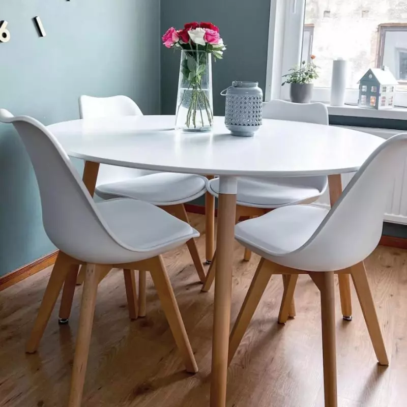 Mesa nordica 100 cm+ 4 sillas tulip