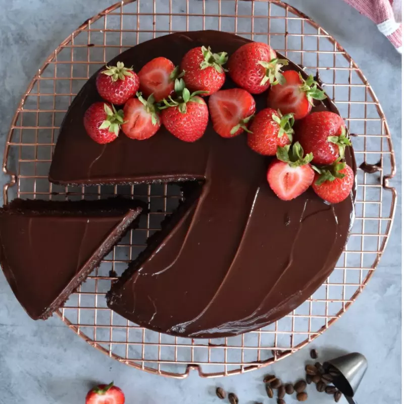 Queque de choco berries y ganache