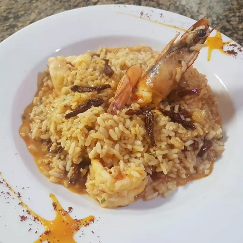 RISOTTO LANGOSTINOS Y TOMATE SECO