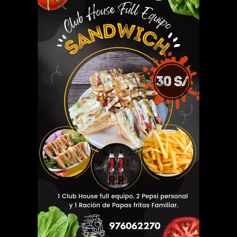 Club House 2 Pepsi + Papas Fritas 😜