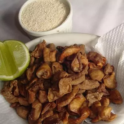 Tripa de porco frita