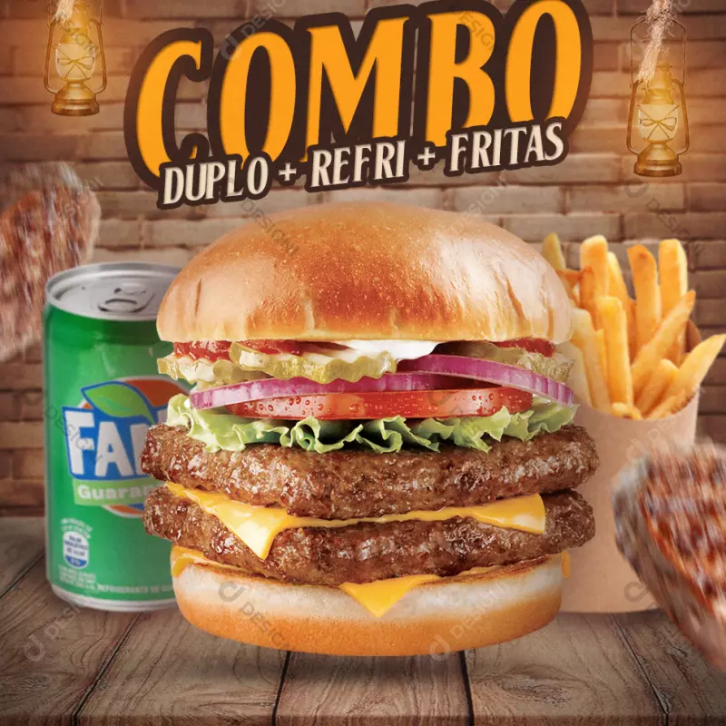 Combo Burguer duplo bacon