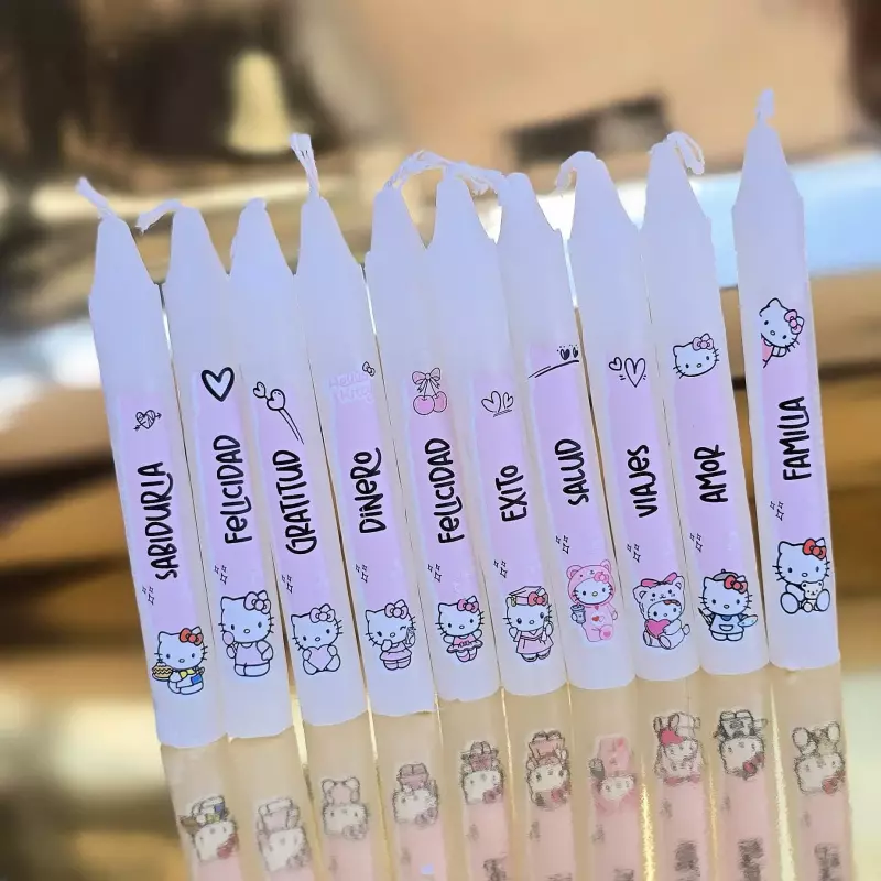 Velas 12cm pte x10 hello kitty