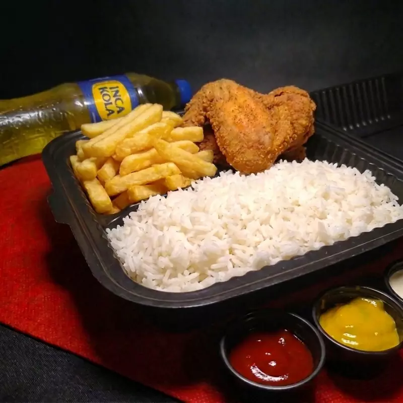 BROASTER+PAPAS+ARROZ+GASEOSA 600ML
