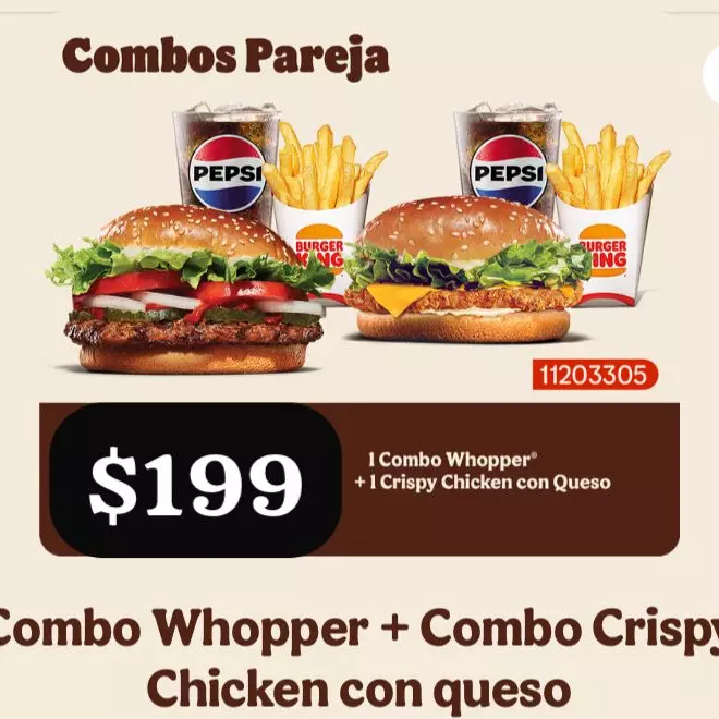 Combo whopper + Combo chicken