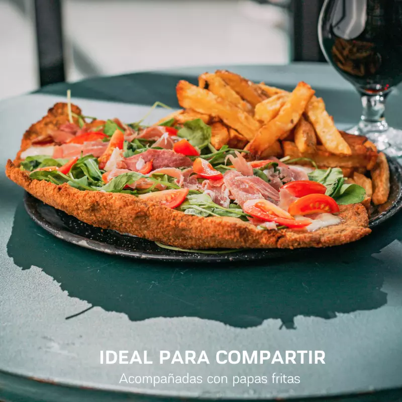 Milanesa C/ Rucula Crudo y Parmesano