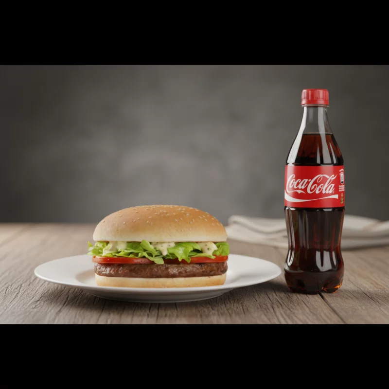 2 hamburgeres  + coca cola 500 ml