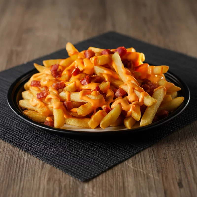 Batata frita com cheddar e bacon