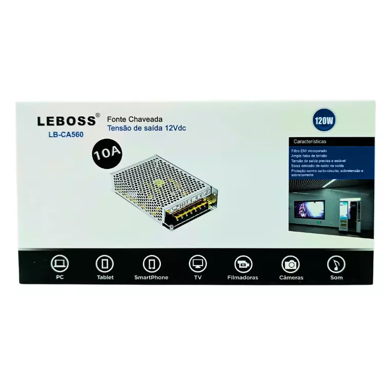 FONTE COMEIA 12V 10A LEBOSS LB-CA560