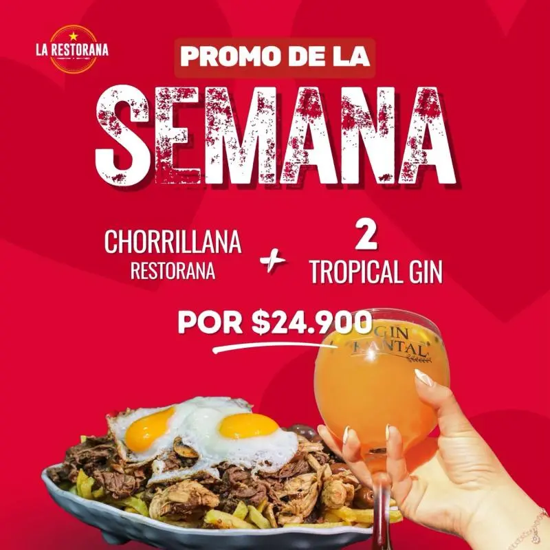 Chorrillana más 2 gin