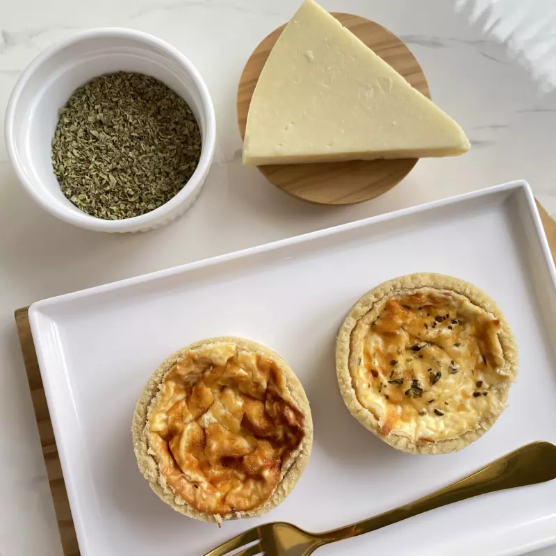 Quiche de queijo e presunto