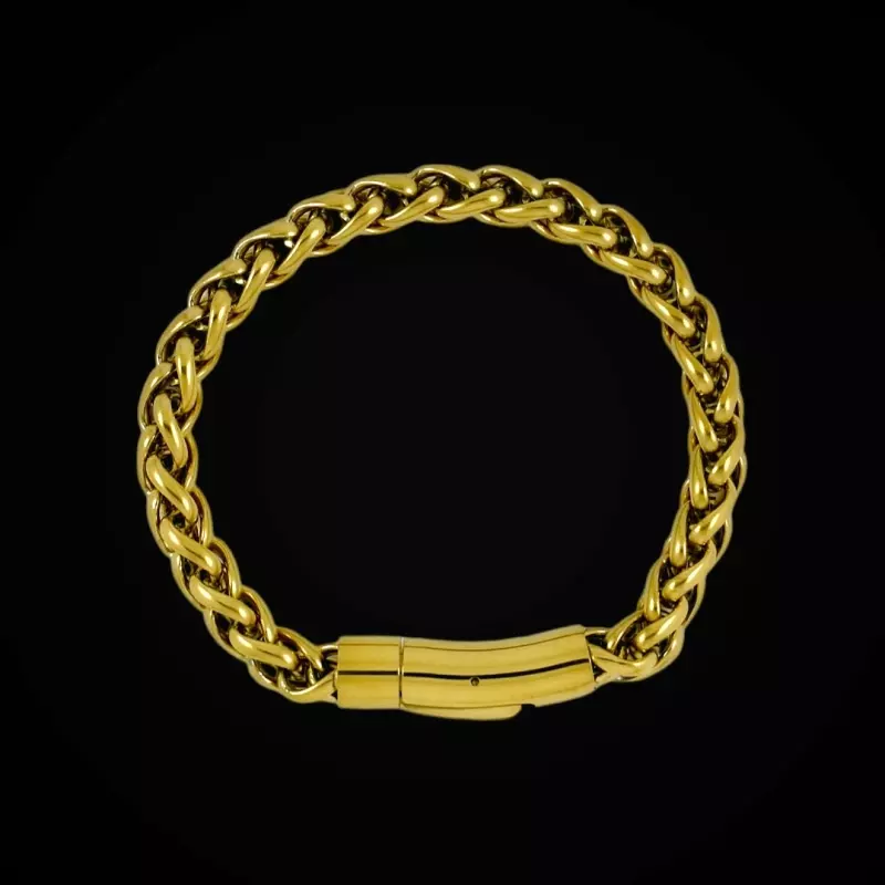 6mm Gold Wheat Bracelet