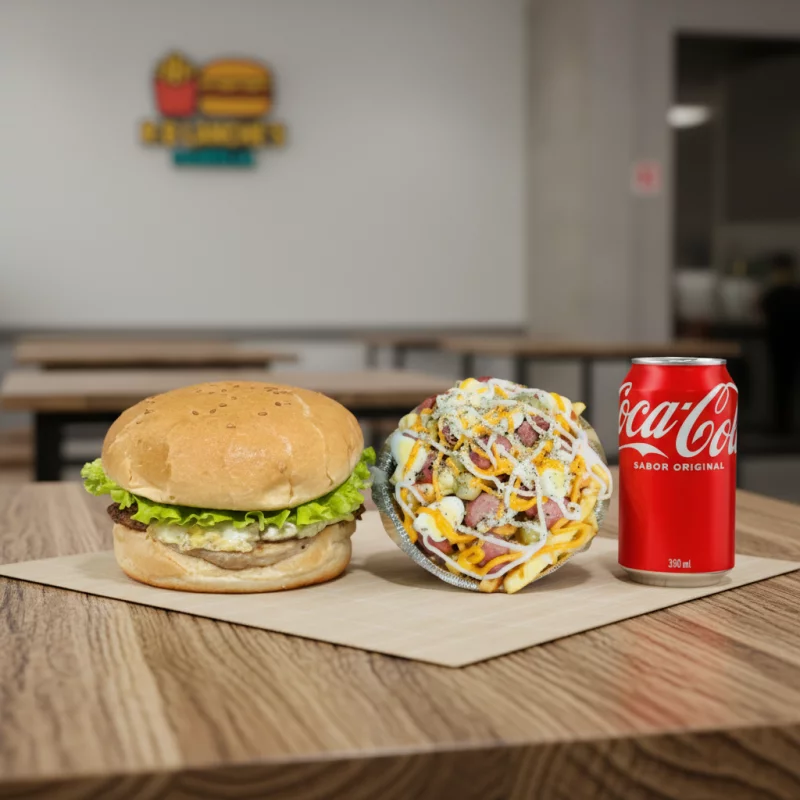 X-tudo + batata maluca M + refr lata