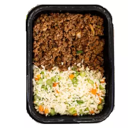 CARNE MOIDA COM ARROZ COLORIDO